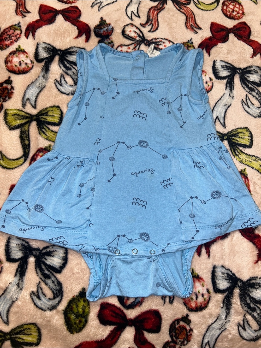 Kate quinn Light Blue Bamboo Baby Bodysuit with Snap Closures